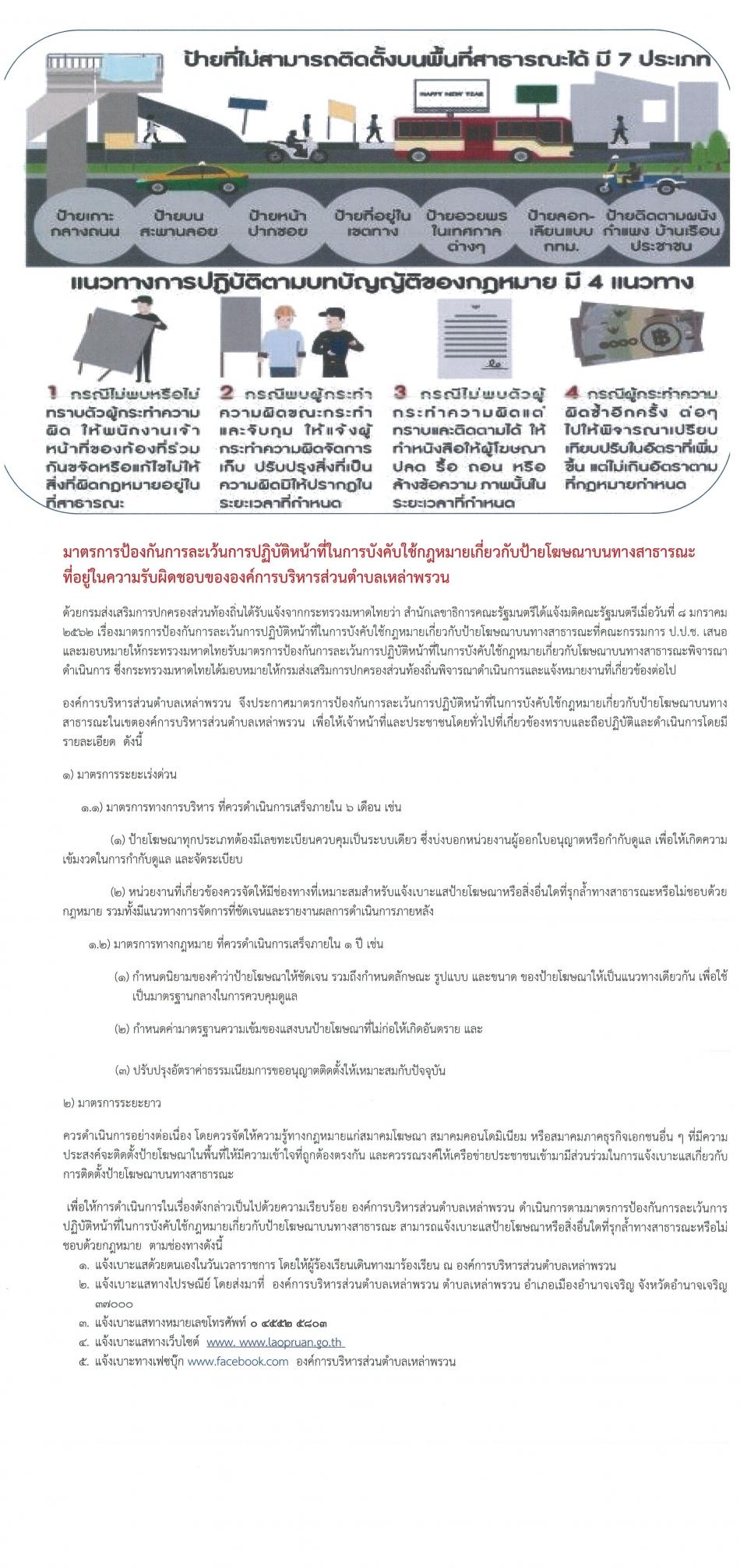 ป้ายที่ไม่สามารถติดตั้งบนพื้นที่สาธารณะได้