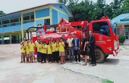  โรงเรียนเหล่าพรวนป่ากุงโนนสวาง ขอความอนุเคราะห์วิทยากรดับเพลิงมาให้ความรู้เกี่ยวกับการหนีไฟและการใช้ถังดับเพลิง